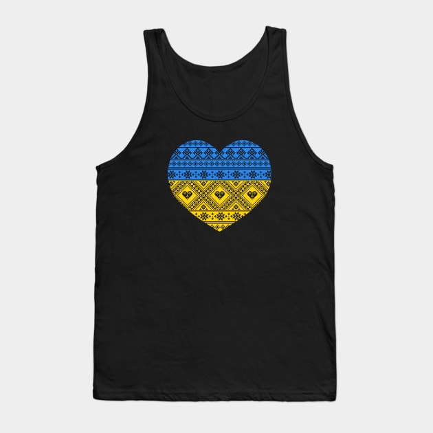 Ukraine Support & Love Embroidery Tank Top by jrotem